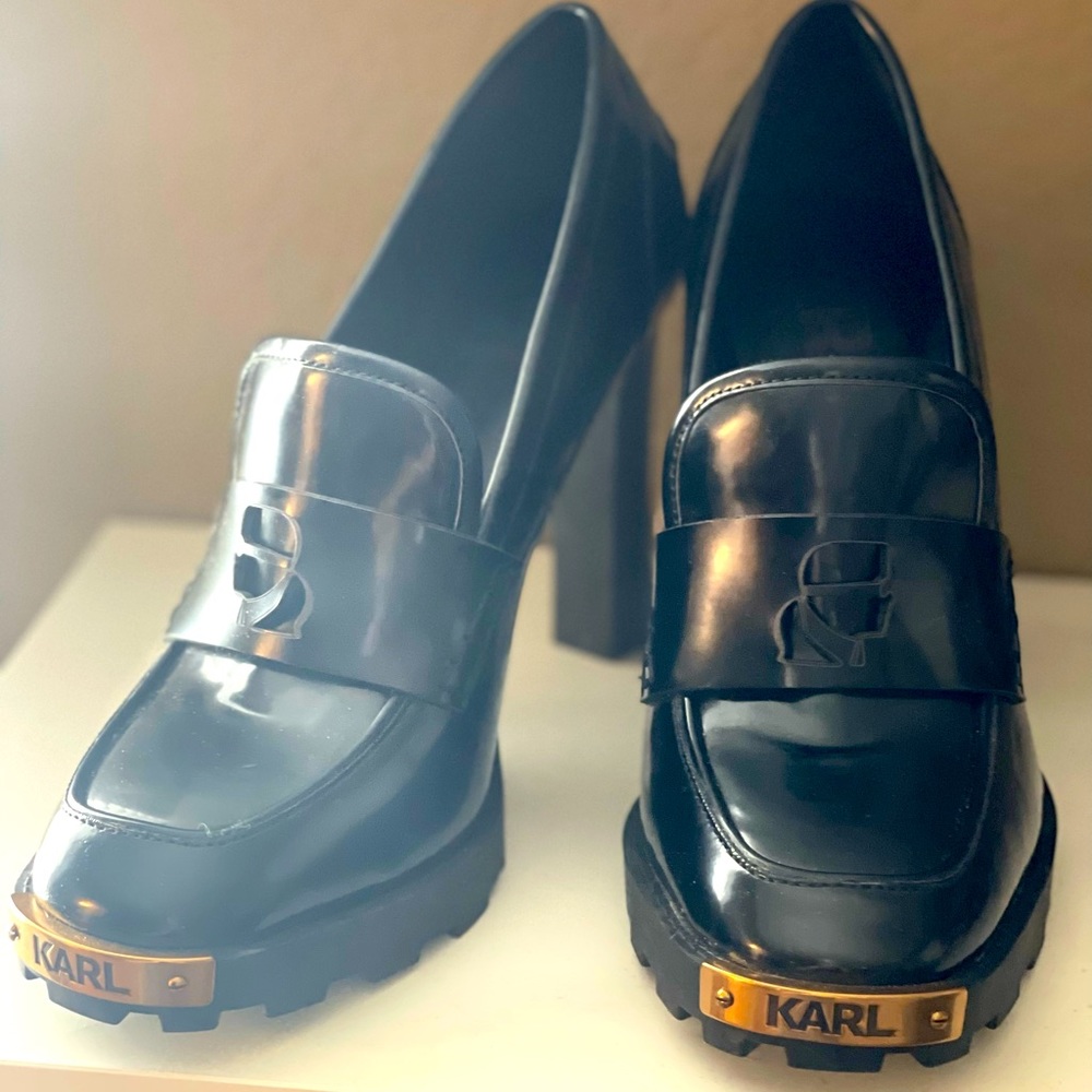 Karl Lagerfeld Virna Penny Loafer Pumps! Oxford Pumps